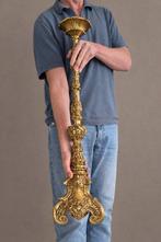 Kandelaar - Verguld brons - Grote altaar kandelaar - 85 cm -, Antiek en Kunst
