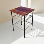 Table dappoint - Acajou, Acier - Table de journal vintage
