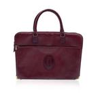 Cartier - Vintage Burgundy Leather Satchel Work Bag Handbag, Nieuw