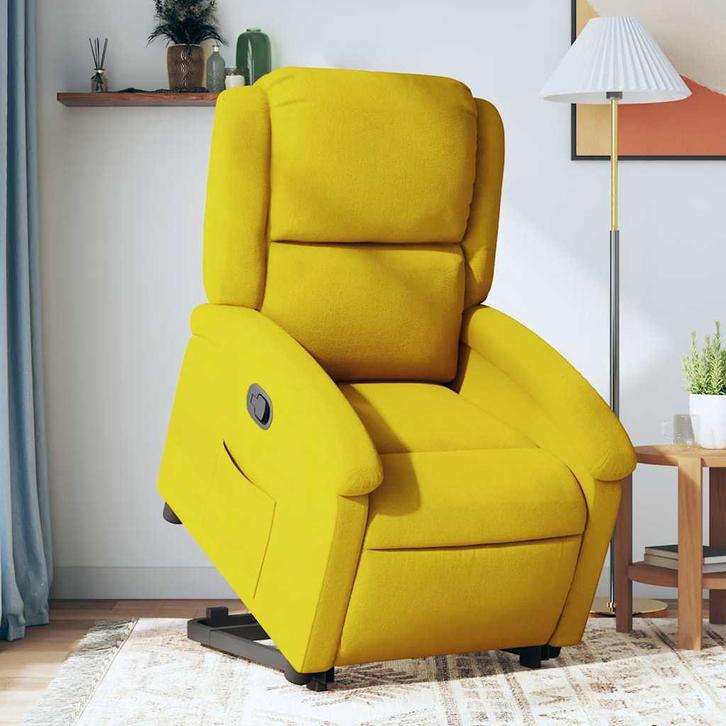 vidaXL Sta-op-stoel verstelbaar fluweel geel, Huis en Inrichting, Fauteuils, Nieuw, Verzenden