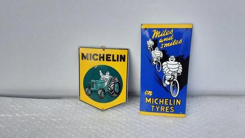 Michelin Bibendum - Reclamebord (2) - Emaille, Antiquités & Art, Antiquités | Assiettes décoratives & Carrelages