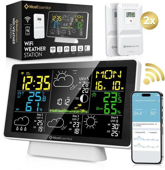 2dekans | MostEssential Weerstation Wifi Edition - Draadloos, Audio, Tv en Foto, Weerstations en Barometers, Ophalen of Verzenden