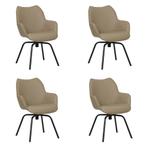 Set van 4 Leren draaibare eetkamerstoelen Magic - Toledo, Ophalen of Verzenden