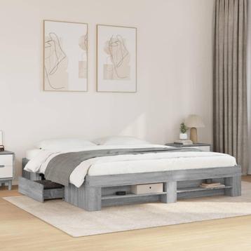 vidaXL Bedframe zonder matras 180x200 cm spaanplaat grijs, Huis en Inrichting, Slaapkamer | Bedden, Verzenden, Nieuw