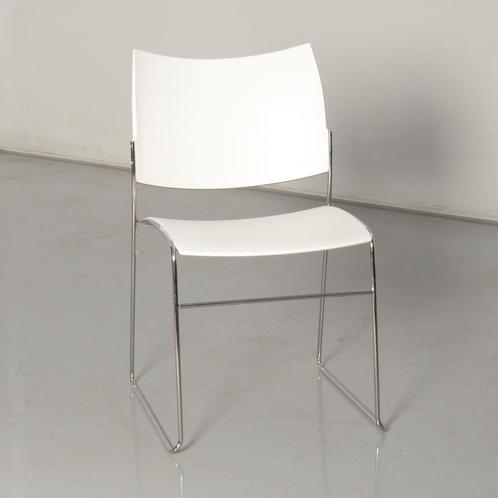 Casala Curvy design vergaderstoel, wit, buisframe onderstel, Huis en Inrichting, Stoelen, Gebruikt, Ophalen of Verzenden