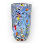 Filippo Maso - Vaas - Grote blauwe vaas met zilverblad en, Antiek en Kunst