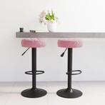 vidaXL Barkrukken 2 st fluweel roze, Verzenden, Nieuw