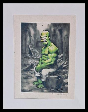 Emma Wildfang - Homer as Hulk and Captain America - kahari beschikbaar voor biedingen