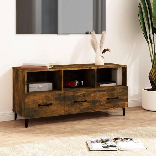 vidaXL Tv-meubel 102x35x50 cm bewerkt hout gerookt, Maison & Meubles, Armoires | Mobilier de télévision, Envoi