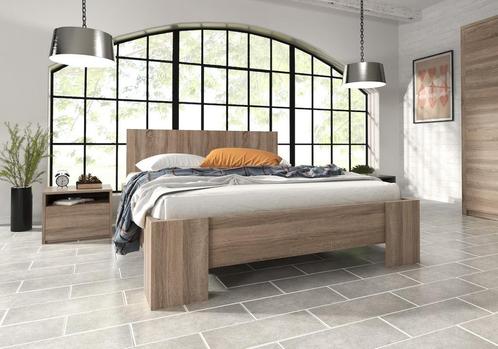 Monaco bed 160 x 200 cm - Truffel eiken | Meubella.nl, Maison & Meubles, Chambre à coucher | Lits, Envoi