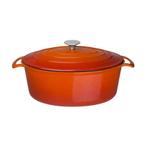 Braadpan ovaal gietijzer oranje 6L | 230x305x125(h)mm Vogue, Verzenden, Nieuw in verpakking