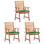 vidaXL Chaises à dîner dextérieur 3 pcs avec coussins, Neuf, Verzenden