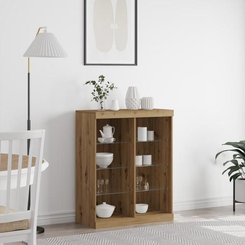 vidaXL Sideboard met LED-verlichting Artisan Eiken 41x37x100, Huis en Inrichting, Kasten | Dressoirs, Nieuw, Verzenden