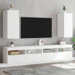 vidaXL Tv-wandmeubels met LED-verlichting 2 st 30,5x35x70 cm, Huis en Inrichting, Kasten |Televisiemeubels, Verzenden, Nieuw