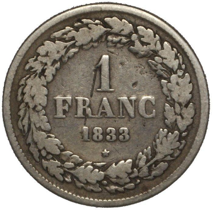 België. Leopold I. Franc 1833 - LOW MINTAGE - RARE, Postzegels en Munten, Munten | Nederland