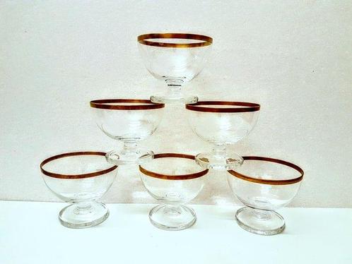 Bohemia crystal - Set kommen (6) - Kristal, Verguld, Antiek en Kunst, Antiek | Meubels | Tafels