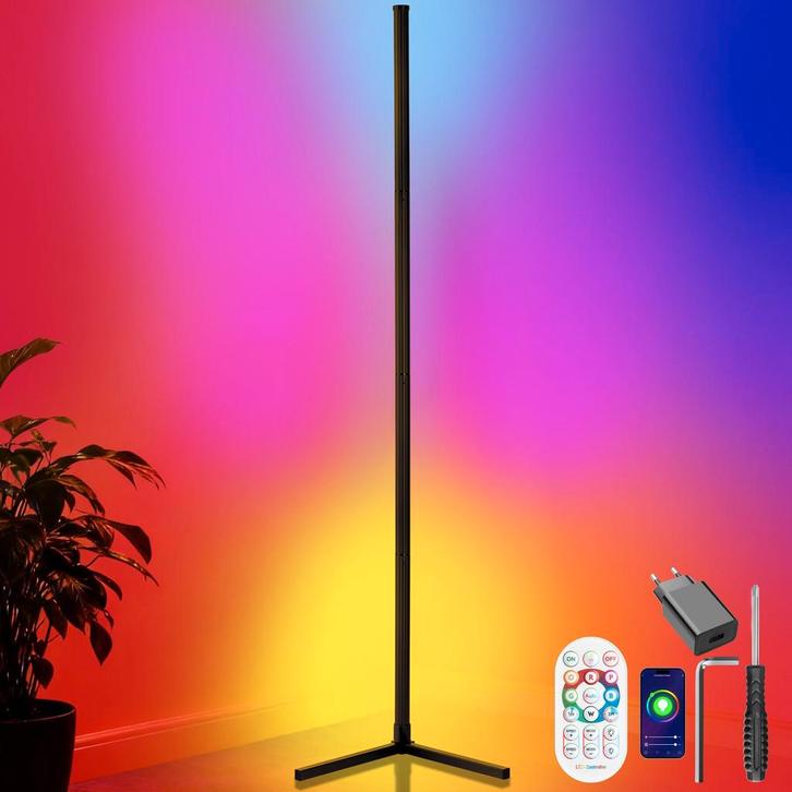 tectake LED-vloerlamp Spectra, 16 miljoen kleuren, 200+ lich, Huis en Inrichting, Lampen | Overige, Verzenden