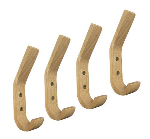 Set van 4 houten kapstokhaken (rubberwood), Bricolage & Construction, Outillage | Autres Machines, Envoi