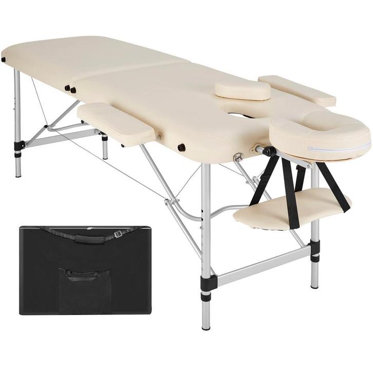 tectake Massagetafel 2 zones met matras en aluminium frame -, Sport en Fitness, Massageproducten, Verzenden
