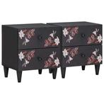 vidaXL Nachtkastje 2 pcs Bruin 40 x 33,5 x 46 cm Massief, Huis en Inrichting, Verzenden, Nieuw