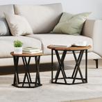 vidaXL Nesting Bijzettafels (Set van 2) - Rustieke Houtlook,, Huis en Inrichting, Verzenden, Nieuw