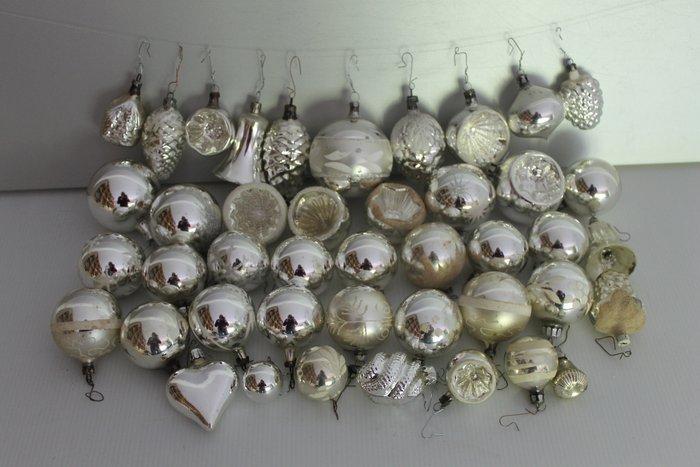 Kerstballen (40) - oude zilveren kerstballen - Glas -, Diversen, Kerst