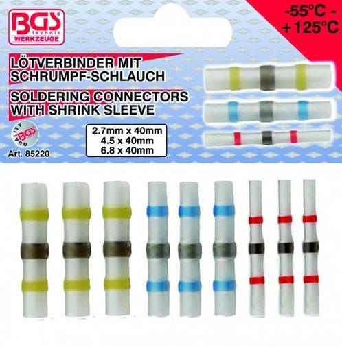 Bgs Technic 9-delige solderen connectoren Set, met Shrink Sl, Auto diversen, Autogereedschap, Verzenden