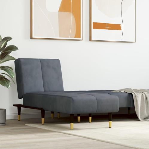 vidaXL Chaise longue fluweel donkergrijs, Huis en Inrichting, Zetels | Zetels en Chaises Longues, Nieuw, Verzenden