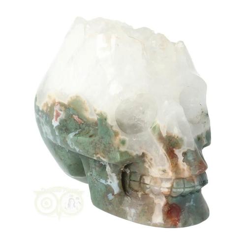 Mosagaat - Bergkristal geode schedel Nr 289 - 1051 gram, Handtassen en Accessoires, Edelstenen, Nieuw, Verzenden
