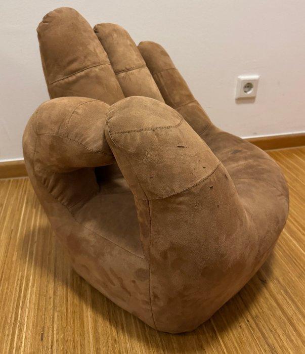 Fauteuil - cuir velours - Sessel en forme à main, Antiquités & Art, Art | Objets design