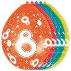 Ballonnen 8 Jaar Versiering 30cm 5st, Hobby en Vrije tijd, Verzenden, Nieuw