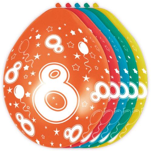 Ballonnen 8 Jaar Versiering 30cm 5st, Hobby en Vrije tijd, Feestartikelen, Nieuw, Verzenden