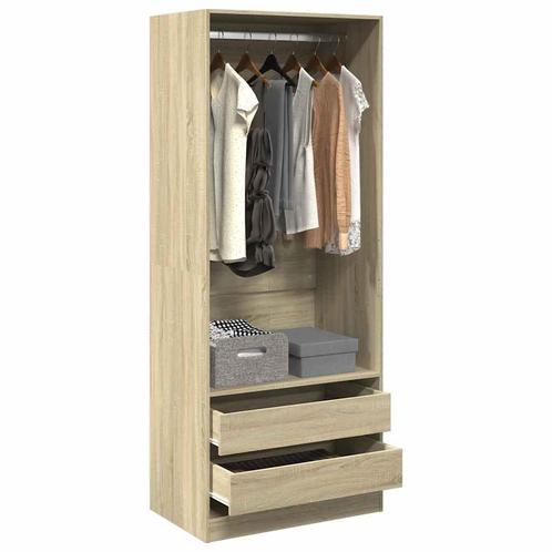 vidaXL Kledingkast 80x50x200 cm bewerkt hout sonoma, Huis en Inrichting, Kasten | Kleerkasten, Nieuw, Verzenden