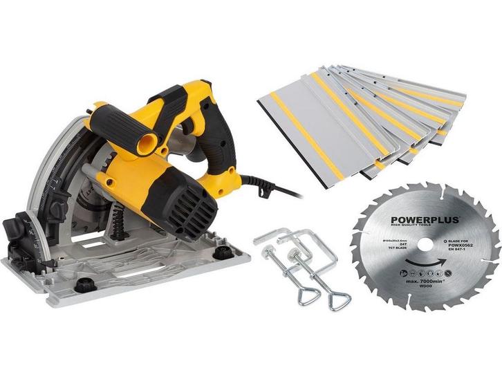 Powerplus POWX0562 - Elektrische invalzaag - 1200W - Ø165mm, Doe-het-zelf en Bouw, Gereedschap | Zaagmachines, Zo goed als nieuw