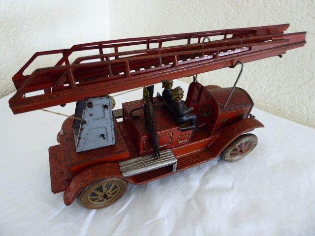 TippCo - Jouet en étain - TippCo Fire Brigade Ladder Truck -, Antiquités & Art, Antiquités | Jouets