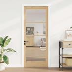 vidaXL Binnendeur met Glas Bruin 86 x 211 cm, Doe-het-zelf en Bouw, Deuren en Vliegenramen, Verzenden, Nieuw
