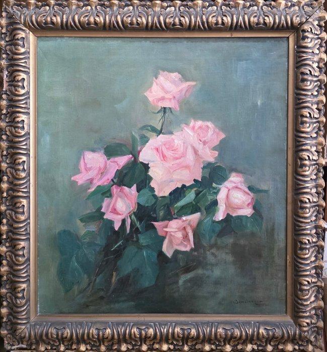 Luigi Serralunga (1880-1940) - Rose, Antiek en Kunst, Kunst | Schilderijen | Klassiek