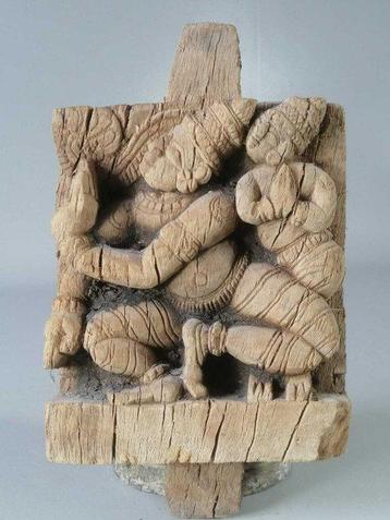 Panneau sculpté de char - Bois - Inde - 19ème- debut 20ème