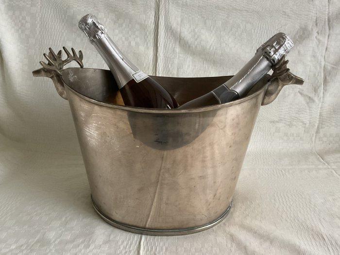 Champagne koeler - Zilveren champagne- wijnkoeler met, Diversen, Kerst