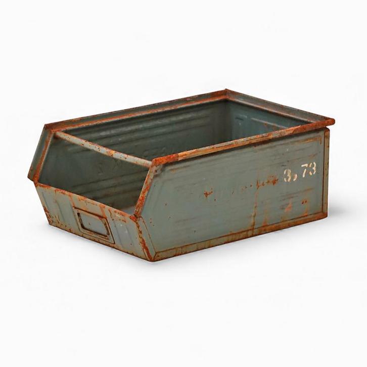 Gebruikte Magazijnbak staal stapelbaar met grijpopening, Zakelijke goederen, Kantoor en Winkelinrichting | Magazijn, Stelling en Opslag