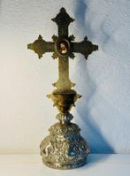 Antiek Kruis - Messing - 1850-1900 - Altaar, camafeo van