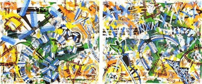 ACA (Angelo Calabria) - Elaborazione 3018/3019 (Paint-brush, Antiquités & Art, Art | Peinture | Moderne