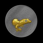 Kameroen. 2000 Francs 2023 Herpeton Gecko - Gold Gilded 2 Oz