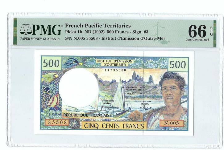 500 Francs Nd (1992) French Pacific Territories, Postzegels en Munten, Bankbiljetten | Europa | Niet-Eurobiljetten, België, Verzenden