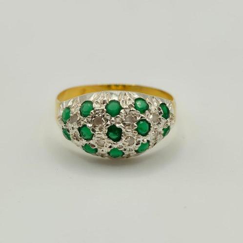 Zonder Minimumprijs - Cocktailring - 9 kt. Geel goud, Zilver, Handtassen en Accessoires, Antieke sieraden