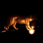 Lamp - resin - Gouden Poema Tafellamp