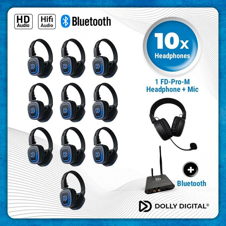 Dolly Digital 10x type FD Headsets + 1x Microfoon +, Audio, Tv en Foto, Luidsprekerboxen, Zo goed als nieuw, Ophalen of Verzenden