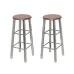 vidaXL Tabouret de bar lot de 2 métal avec siège en MDF, Verzenden, Neuf