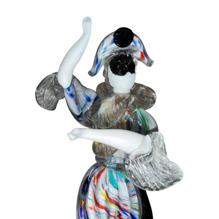 sculptuur, Murano Harlekin Dame - 20 cm - Muranoglas - 1970, Antiek en Kunst, Antiek | Glaswerk en Kristal