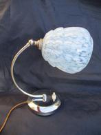 Lampe - Art Déco. Métal Chromé. Tulipe verre Clichy, Antiek en Kunst